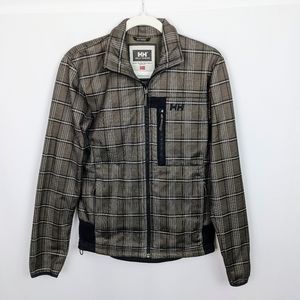 Helly Hansen HH Plaid Checkered Full Zip Up Fleece Lined‎ Jacket Mock Neck sz.S